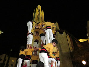 Fires de Girona 2014. Castells de vigilia a càrrec de Marrecs de Salt i Castellers de Badalona