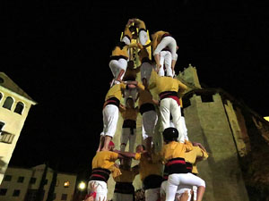 Fires de Girona 2014. Castells de vigilia a càrrec de Marrecs de Salt i Castellers de Badalona