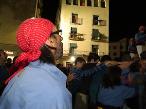 Fires de Girona 2014. Castells de vigilia a càrrec de Marrecs de Salt i Castellers de Badalona