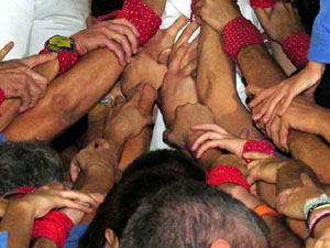 Fires de Girona 2014. Castells de vigilia a càrrec de Marrecs de Salt i Castellers de Badalona