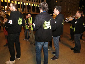 Fires de Girona 2014. Presentaci&oacute; de la Mula Baba amb la Girona Marxing Band