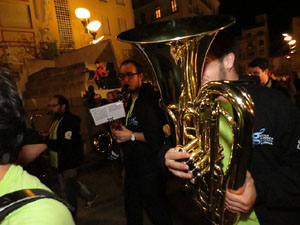 Fires de Girona 2014. Presentaci&oacute; de la Mula Baba amb la Girona Marxing Band