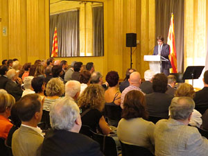Diada Nacional 2015. Acte institucional al Saló de descans del Teatre Municipal de Girona