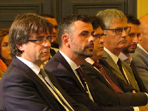 Diada Nacional 2015. Acte institucional al Saló de descans del Teatre Municipal de Girona