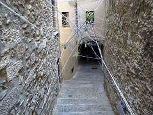 Temps de Flors 2015. Carrer de la For&ccedil;a. Patis, espais, carrerons