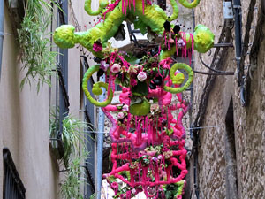 Temps de Flors 2015. Carrer de la For&ccedil;a. Patis, espais, carrerons