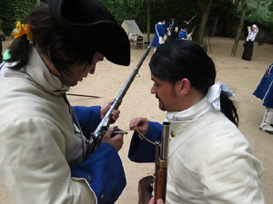 Und&agrave;rius, festival d'estiu de Girona de cultura popular i tradicional. Campament de la Guerra de Successi&oacute; als Jardins del doctor Figueras