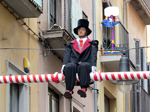 Fires 2015. Penjada del Tarl&agrave; a l'Argenteria amb la Mula Baba i la Girona Marxing Band