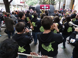 Fires 2015. Penjada del Tarl&agrave; a l'Argenteria amb la Mula Baba i la Girona Marxing Band