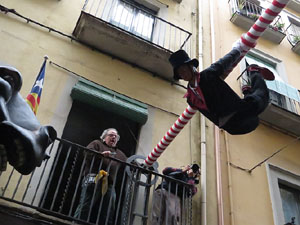 Fires 2015. Penjada del Tarl&agrave; a l'Argenteria amb la Mula Baba i la Girona Marxing Band