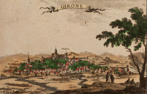 Girona al segle XVII. Gravat de S&eacute;bastien de Pontault de Beaulieu (Ca. 1612 � 1674) a l'obra Carte de la Principaut� de Catalogne