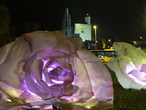 Nadal 2015 a Girona. Decoraci&oacute; nadalenca a les rotondes d'entrada a Girona