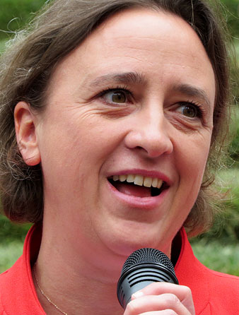 Stéphanie Guiraud-Chaumeil, alcaldessa d'Albi, durant la inauguració