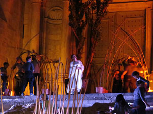 Temps de Flors 2016. Espectacle Lymbus, a c&agrave;rrec de Comediants, a les escales de Sant Feliu