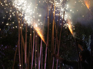 Temps de Flors 2016. Espectacle Lymbus, a c&agrave;rrec de Comediants, a les escales de Sant Feliu