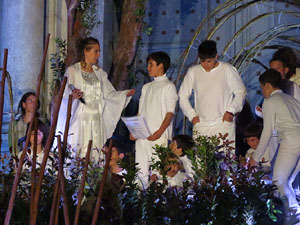 Temps de Flors 2016. Espectacle Lymbus, a c&agrave;rrec de Comediants, a les escales de Sant Feliu