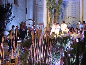 Temps de Flors 2016. Espectacle Lymbus, a c&agrave;rrec de Comediants, a les escales de Sant Feliu