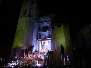 Temps de Flors 2016. Espectacle Lymbus, a c&agrave;rrec de Comediants, a les escales de Sant Feliu