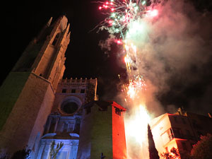 Temps de Flors 2016. Espectacle Lymbus, a c&agrave;rrec de Comediants, a les escales de Sant Feliu