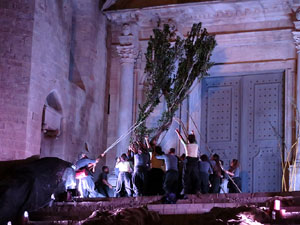 Temps de Flors 2016. Espectacle Lymbus, a c&agrave;rrec de Comediants, a les escales de Sant Feliu