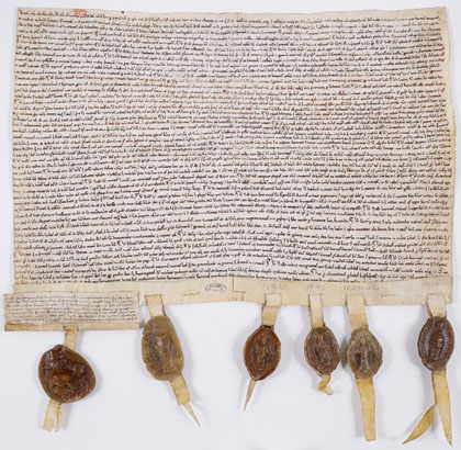 Usatges albigesos: els barons i prelats de la croada contra els albigesos, entre ells Sim&oacute; IV de Montfort, estableixen el 1212, els usatges a seguir en els territoris conquerits