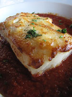 Bacallà amb musselina d'all