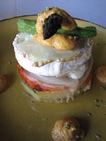 Timbal de verdures amb formatge de cabra