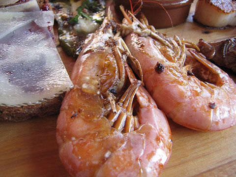 Menú d'agost. Gambes a la planxa