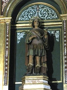 Detall del retaule de l'altar major. Imatge de Sant Sixt