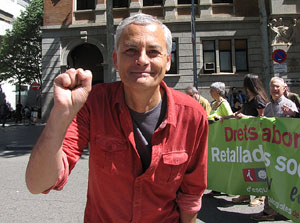Manifestaci&oacute; de l'1 de maig pels carrers de Girona