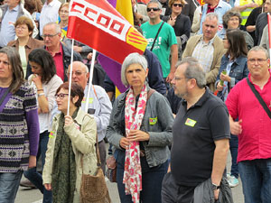 Manifestaci&oacute; de l'1 de maig pels carrers de Girona