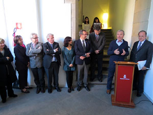 Inauguració d'un bust d'Agustí Riera i Pau, obra de Ció  Abellí a la Diputació de Girona