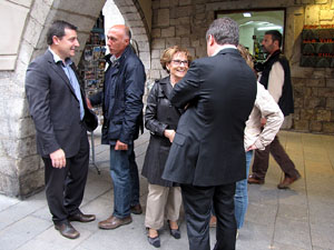Homenatge als germans Roca del Celler de Can Roca. Arribada a la pla&ccedil;a del Vi
