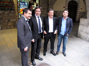 Homenatge als germans Roca del Celler de Can Roca. Arribada a la pla&ccedil;a del Vi