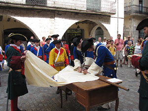 Clavetejat de la bandera a la pla&ccedil;a del Vi