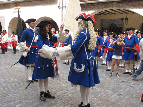 L'Auditor lliura la bandera al Coronel