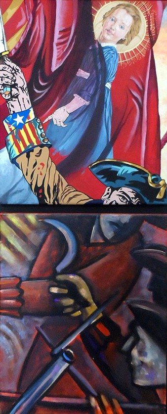 Peces del fragment central del quadre