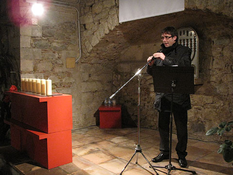 L'alcalde de Girona, Carles Puigdemont, durant la presentaci&oacute; de l'acte commemoratiu