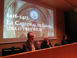 Inauguraci&oacute; de l'exposici&oacute; 1416-1417. La Catedral de Girona, una o tres naus?, al Col&middot;legi Oficial d'Arquitectes a Girona