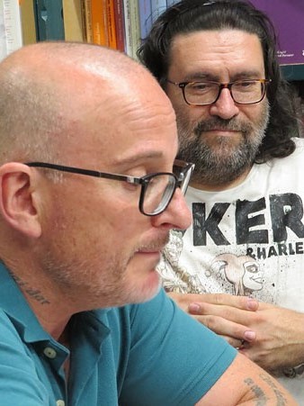Ernest Riera i Josep Dom&egrave;nech durant l'esdeveniment