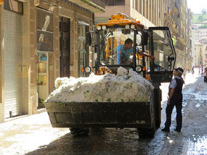 Tromba d'aigua i calamarsa a la ciutat de Girona el 30 de juny 2017. El dia despr&eacute;s