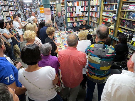 Llibreria Geli. Presentaci&oacute; de La cuina medieval i renaixentista. Moros, jueus i cristians, de Jaume F&agrave;brega, amb Joaquim Nadal i Abraham Simon