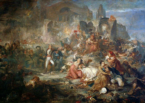 Pintura preparat&ograve;ria El gran dia de Girona, de Ramon Mart&iacute; i Alsina