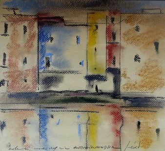 Estudis de colors per al projecte Cases del riu. 1983. Ceres, aquarel·les i pastel sobre paper