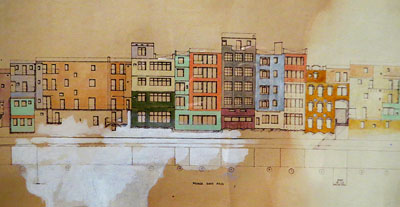 Projecte complet Cases del riu. 1983. Aquarel·la sobre paper. Fragment