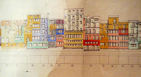 Projecte complet Cases del riu. 1983. Aquarel·la sobre paper. Fragment