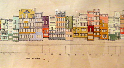 Projecte complet Cases del riu. 1983. Aquarel·la sobre paper. Fragment