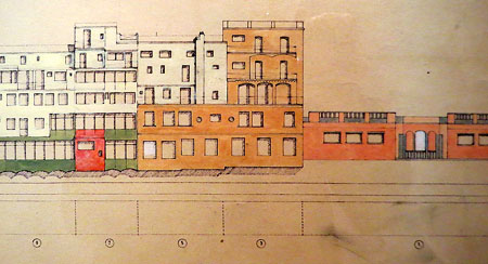 Projecte complet Cases del riu. 1983. Aquarel·la sobre paper. Fragment