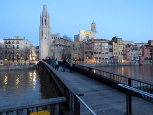 La crescuda de l'Onyar el dimecres 22 de gener 2020 a conseqüència del temporal Gloria