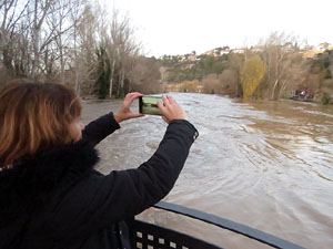 La crescuda del Ter el dijous 23 de gener 2020 a conseqüència del temporal Gloria